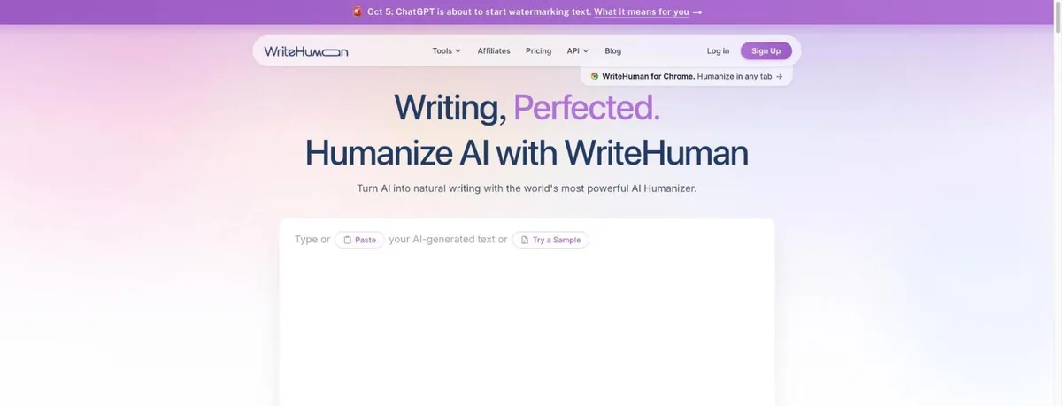 WriteHuman homepage